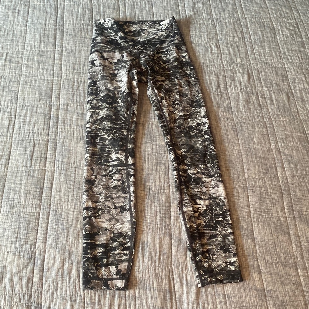 Lululemon leggings - black white lace
